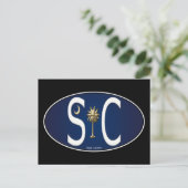 Zuid-Carolina Vlag Ovaal Sticker Briefkaart (Staand voorkant)