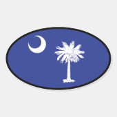 Zuid-Carolina Vlag Ovale Sticker (Voorkant)