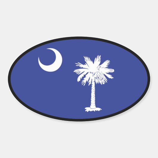 Zuid-Carolina Vlag Ovale Sticker (Voorkant)