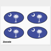 Zuid-Carolina Vlag Ovale Sticker (Vel)