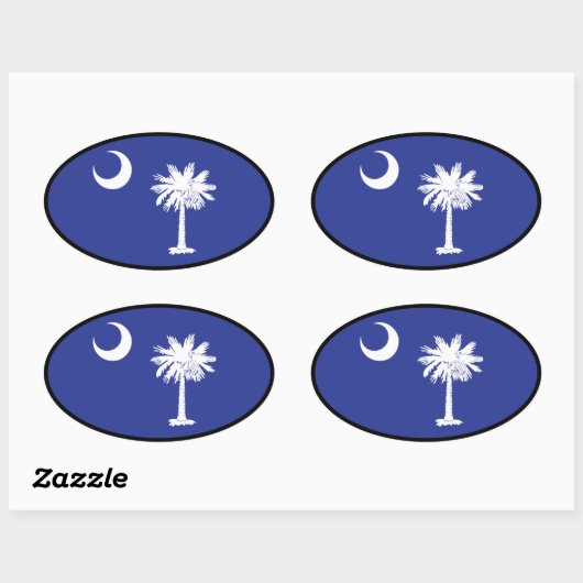 Zuid-Carolina Vlag Ovale Sticker (Vel)