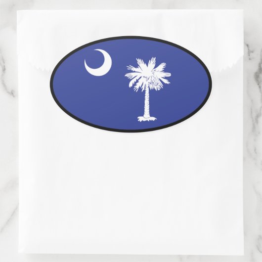 Zuid-Carolina Vlag Ovale Sticker (Tas)