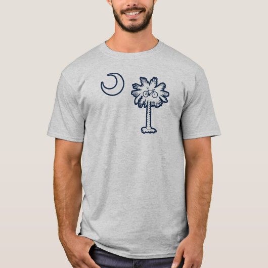 Zuid-Carolina Vlag Palmboom Fiets T-shirt (Voorkant)