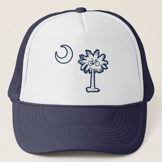 Zuid-Carolina Vlag Palmboom Fiets Trucker Pet (Voorkant)