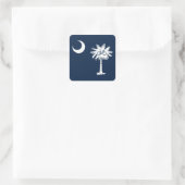 Zuid Carolina Vlag Palmboom Fiets Vierkante Sticker (Tas)