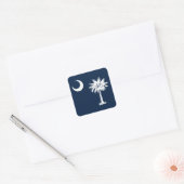 Zuid Carolina Vlag Palmboom Fiets Vierkante Sticker (Envelop)