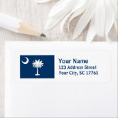 Zuid-Carolina vlag retour adreslabels Etiket (Insitu)