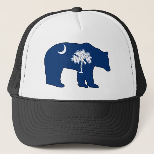 Zuid Carolina Vlaggenbeer Trucker Pet (Voorkant)
