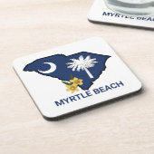 Zuid-Carolina Vlaggenstaat Bloem Geel Jessamine Bier Onderzetter (Linkerzijde)