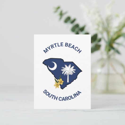 Zuid-Carolina Vlaggenstaat Bloem Geel Jessamine Briefkaart (Staand voorkant)