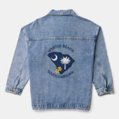 Zuid-Carolina Vlaggenstaat Bloem Geel Jessamine Denim Jacket (Achterkant)