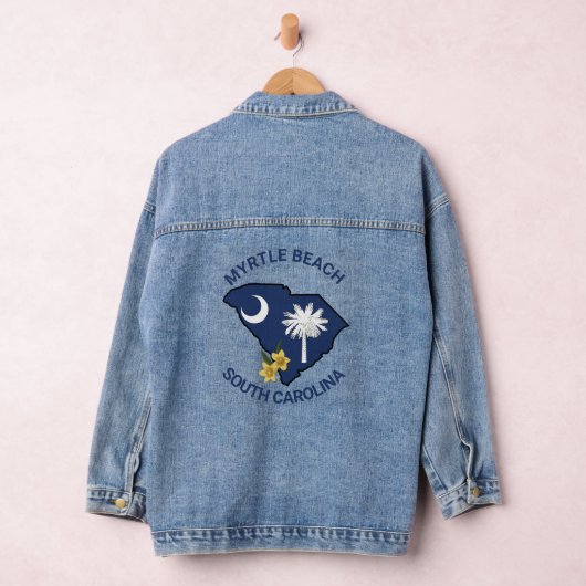 Zuid-Carolina Vlaggenstaat Bloem Geel Jessamine Denim Jacket (Hangar)