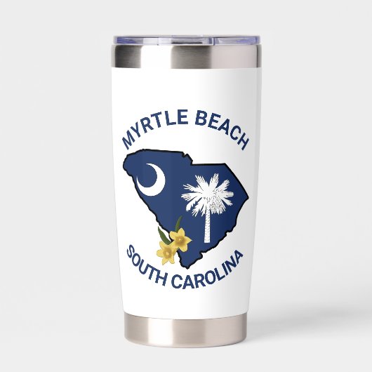 Zuid-Carolina Vlaggenstaat Bloem Geel Jessamine Geïsoleerde Drinkbeker (Voorkant)