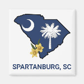 Zuid-Carolina Vlaggenstaat Bloem Geel Jessamine Magneet (Voorkant)