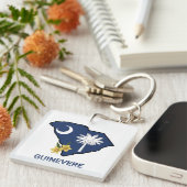 Zuid-Carolina Vlaggenstaat Bloem Geel Jessamine Sleutelhanger (Voorkant Rechts)