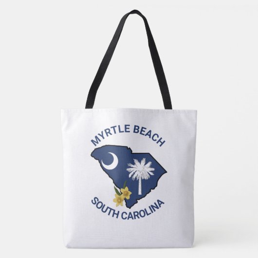 Zuid-Carolina Vlaggenstaat Bloem Geel Jessamine Tote Bag (Voorkant)