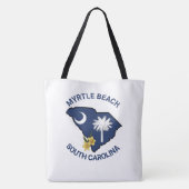 Zuid-Carolina Vlaggenstaat Bloem Geel Jessamine Tote Bag (Achterkant)