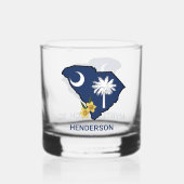 Zuid-Carolina Vlaggenstaat Bloem Geel Jessamine Whisky Glas (Achterkant)