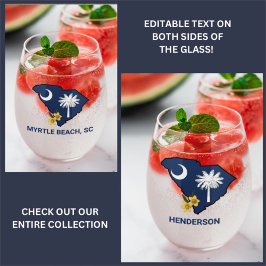 Zuid-Carolina Vlaggenstaat Bloem Geel Jessamine Wijnglas Zonder Voet