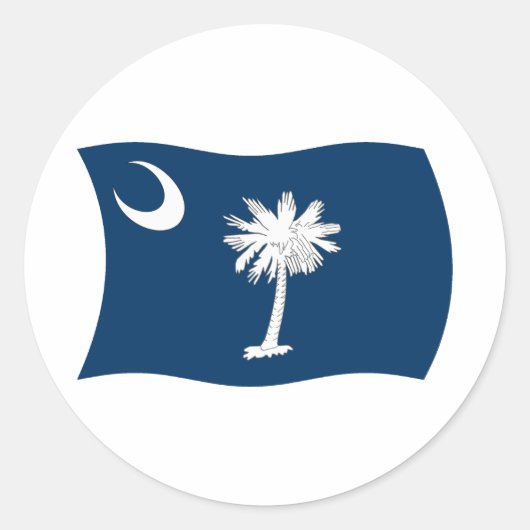 Zuid-Carolina Vlagsticker Ronde Sticker (Voorkant)