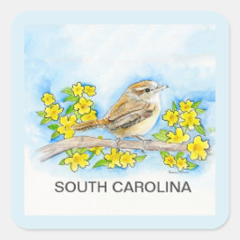 Zuid-Carolina vogelbloem Vierkante Sticker