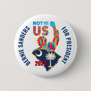 ZUID CAROLINA VOOR BERNIE RONDE BUTTON 5,7 CM
