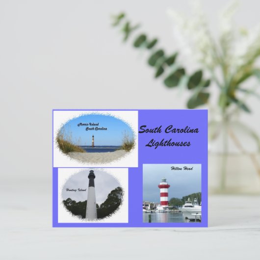 Zuid-Carolina vuurtoren Briefkaart (Staand voorkant)