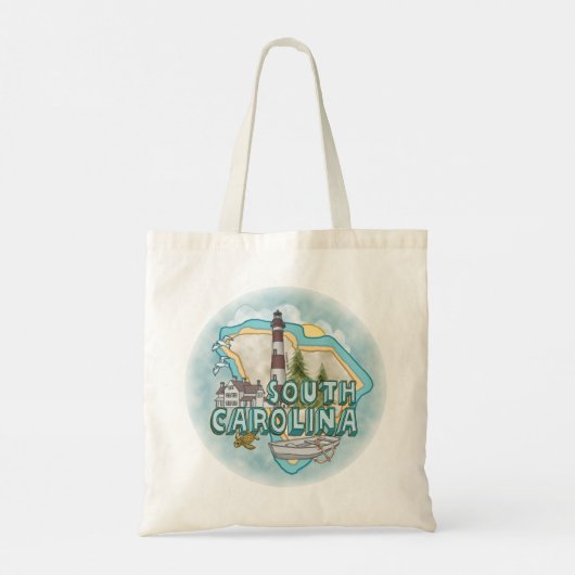 Zuid-Carolina vuurtoren Tote Bag (Achterkant)