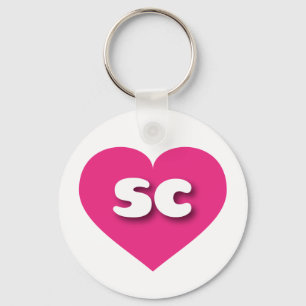Zuid-Carolina warm roze hart - Ik hou van sc Sleutelhanger