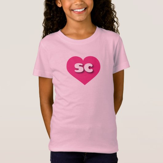 Zuid-Carolina warm roze hart - Ik hou van sc T-shirt (Voorkant)
