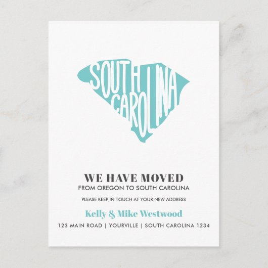 ZUID CAROLINA We hebben New address New Home verpl Briefkaart (Voorkant)
