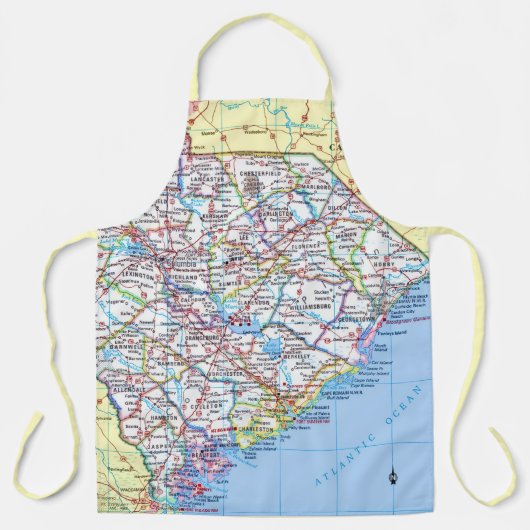 Zuid-Carolina wegenkaart apron Schort (Voorkant)