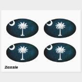 Zuid-Carolinaanse vlag; Ovale Sticker (Vel)