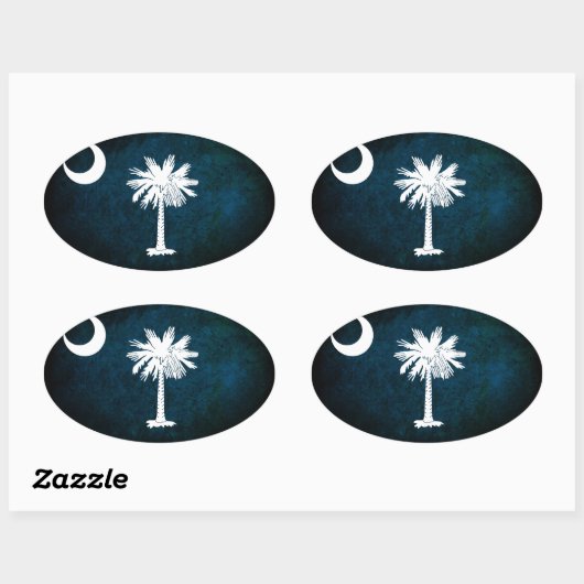 Zuid-Carolinaanse vlag; Ovale Sticker (Vel)