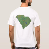 Zuid-Carolinische vlag + kaart T-Shirt (Achterkant)