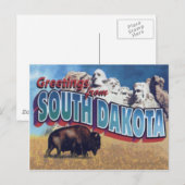 Zuid-Dakota ansichtkaart Briefkaart (Voorkant / Achterkant)