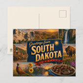 Zuid-Dakota ansichtkaart Briefkaart (Voorkant / Achterkant)