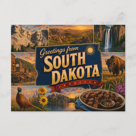 Zuid-Dakota ansichtkaart Briefkaart (Voorkant)
