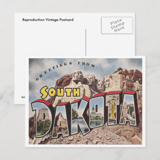 Zuid Dakota Briefkaart (Voorkant / Achterkant)