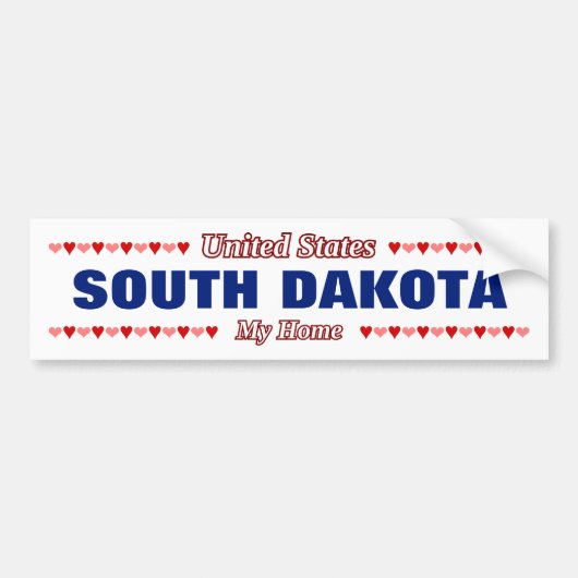 ZUID DAKOTA - Mijn thuisland - Verenigde Staten; H Bumpersticker (Voorkant)
