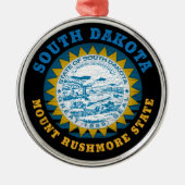 ZUID DAKOTA MOUNT RUSHMORE STAATSVLAG METALEN ORNAMENT (Voorkant)