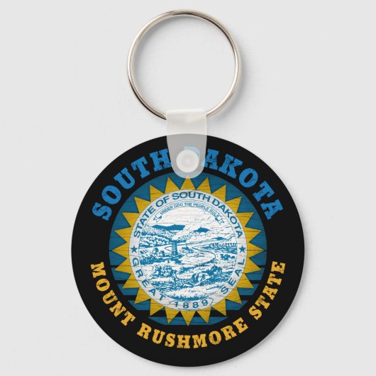 ZUID DAKOTA MOUNT RUSHMORE STAATSVLAG SLEUTELHANGER (Voorkant)