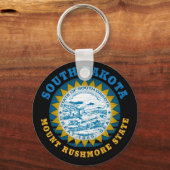 ZUID DAKOTA MOUNT RUSHMORE STAATSVLAG SLEUTELHANGER (Voorkant)