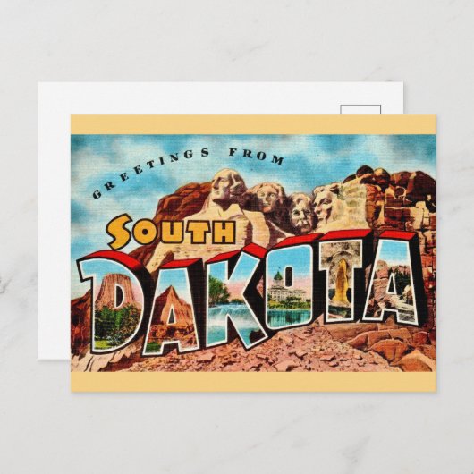 Zuid-Dakota Mt Rushmore Ansichtkaart Briefkaart (Voorkant / Achterkant)