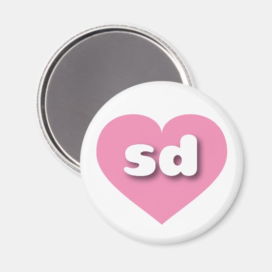 Zuid-Dakota roze hart - Ik hou van sd Magneet (Voorkant / Achterkant)