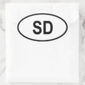 Zuid-Dakota "SD" Ovale Sticker (Tas)