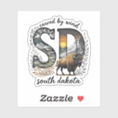 Zuid-Dakota staatsticker | Bizon Wilderness Art Sticker (Vel)