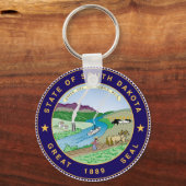 zuid - dakota staatsvlag verenigd amerika republie sleutelhanger (Voorkant)