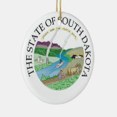 Zuid-Dakota-teken Keramisch Ornament (Rechts)