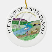 Zuid-Dakota-teken Keramisch Ornament (Voorkant)